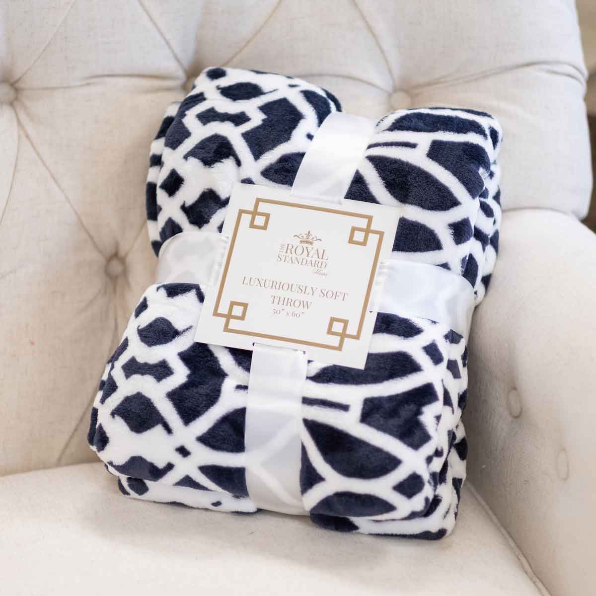 Navy soft throw cheap